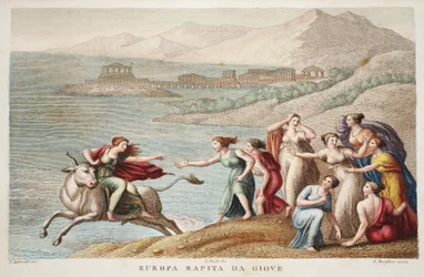 Europa oder Europa Rapita da Giove, Illustration aus Ovids Metamorphosen, Florenz, 1832